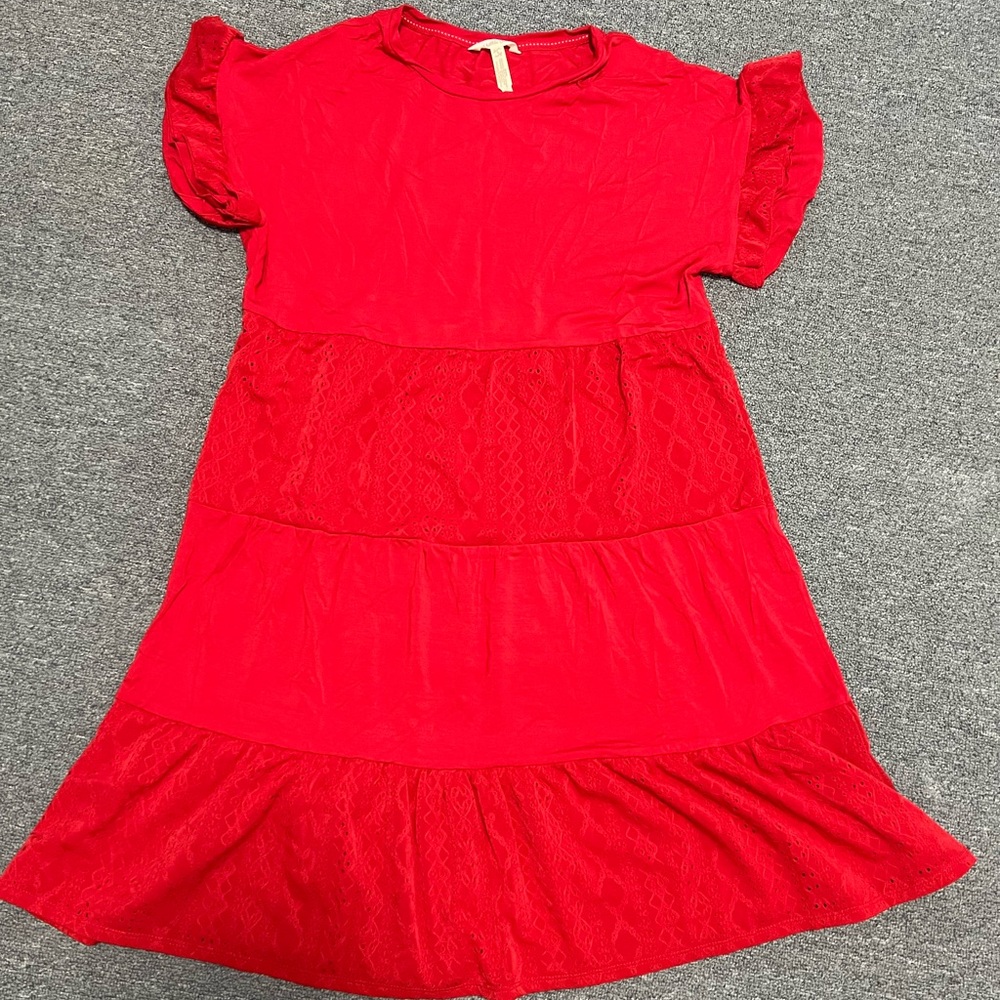 Matilda Jane Vibrant Red Casual Kids Dress